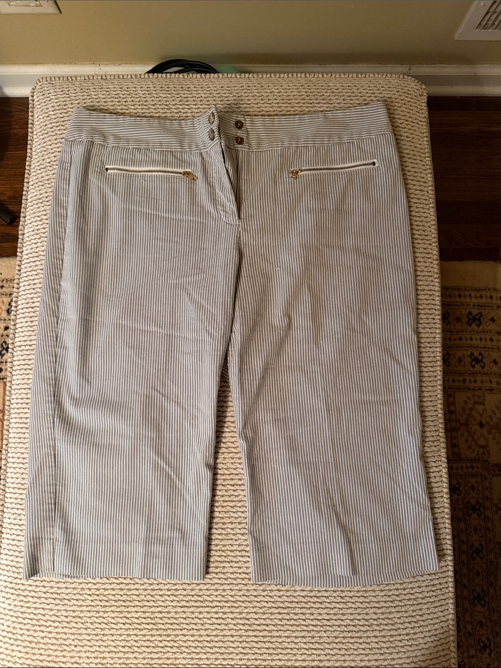 Alfani Men's Navy & White Pinstripe Chinos